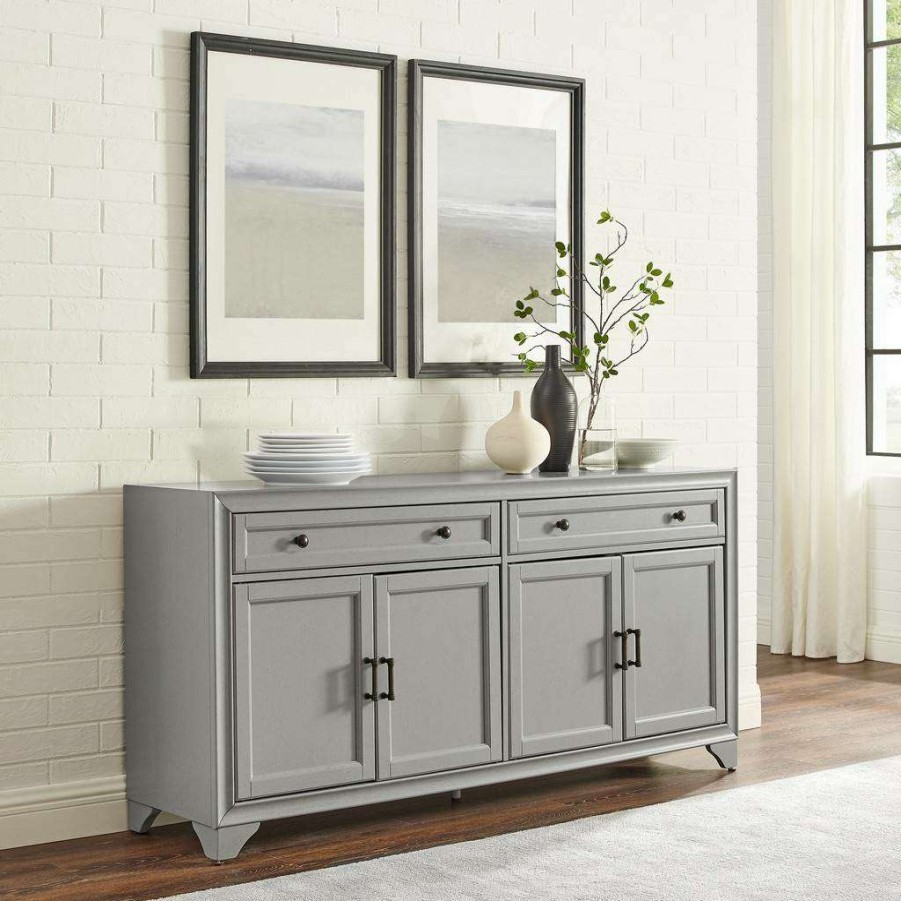 Dining * | Exclusive Design Tara Sideboard Distressed Gray Crosley Cf4209-Gy