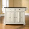 Carts & Islands * | Quick Expedition Alexandria Granite Top Full Size Kitchen Island/Cart White/Black Crosley Kf30004Awh