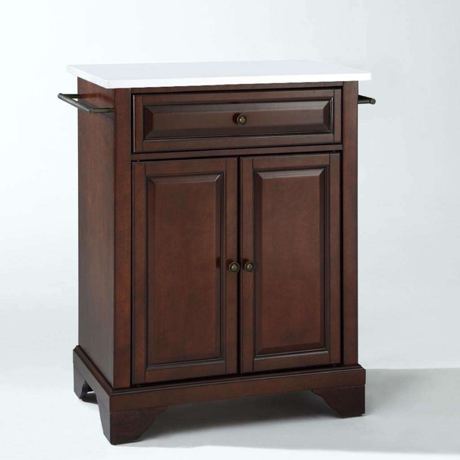 Carts & Islands * | Lower Price Lafayette Granite Top Portable Kitchen Island/Cart Mahogany/White Crosley Kf30020Bma