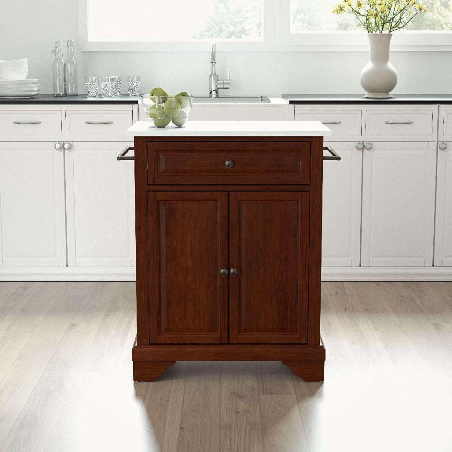 Carts & Islands * | Lower Price Lafayette Granite Top Portable Kitchen Island/Cart Mahogany/White Crosley Kf30020Bma