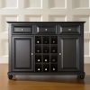 Dining * | Excellent Quality Cambridge Sideboard Cabinet W/Wine Storage Black Crosley Kf42001Dbk