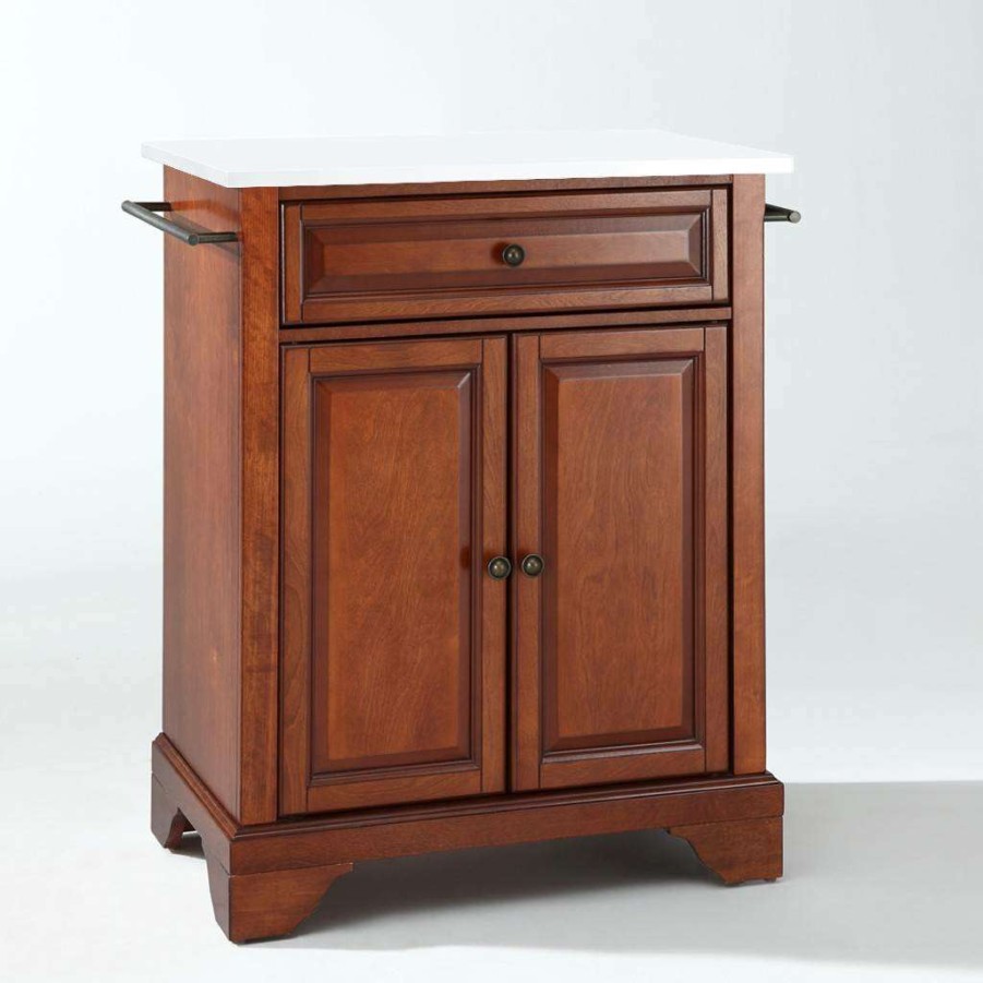 Carts & Islands * | Online Discount Lafayette Granite Top Portable Kitchen Island/Cart Cherry/White Crosley Kf30020Bch