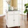 Carts & Islands * | Limited Edition Compact Granite Top Kitchen Cart White/Gray Crosley Kf30023Ewh