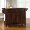 Carts & Islands * | Limited Edition Cambridge Granite Top Full Size Kitchen Island/Cart Mahogany/Gray Crosley Kf30003Dma