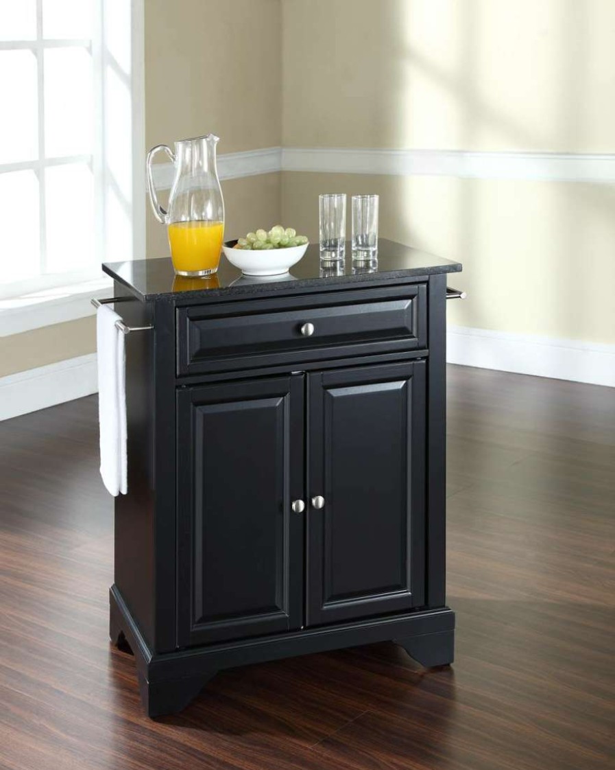 Carts & Islands * | High Quality Lafayette Granite Top Portable Kitchen Island/Cart Black/Black Crosley Kf30024Bbk