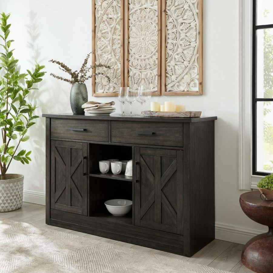 Dining * | Exclusive Hayden Sideboard Slate Crosley Cf4208-Sl