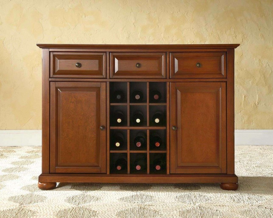 Dining * | Less Expensive Alexandria Sideboard Cabinet W/Wine Storage Cherry Crosley Kf42001Ach