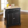 Carts & Islands * | Shop New Alexandria Wood Top Portable Kitchen Island/Cart Black/Natural Crosley Kf30021Abk