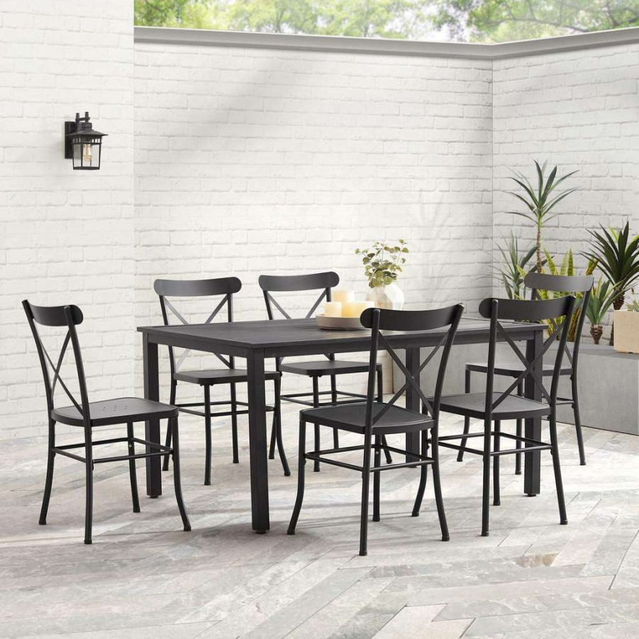 Dining * | New Astrid 7Pc Outdoor Metal Dining Set Crosley Ko70306Mb