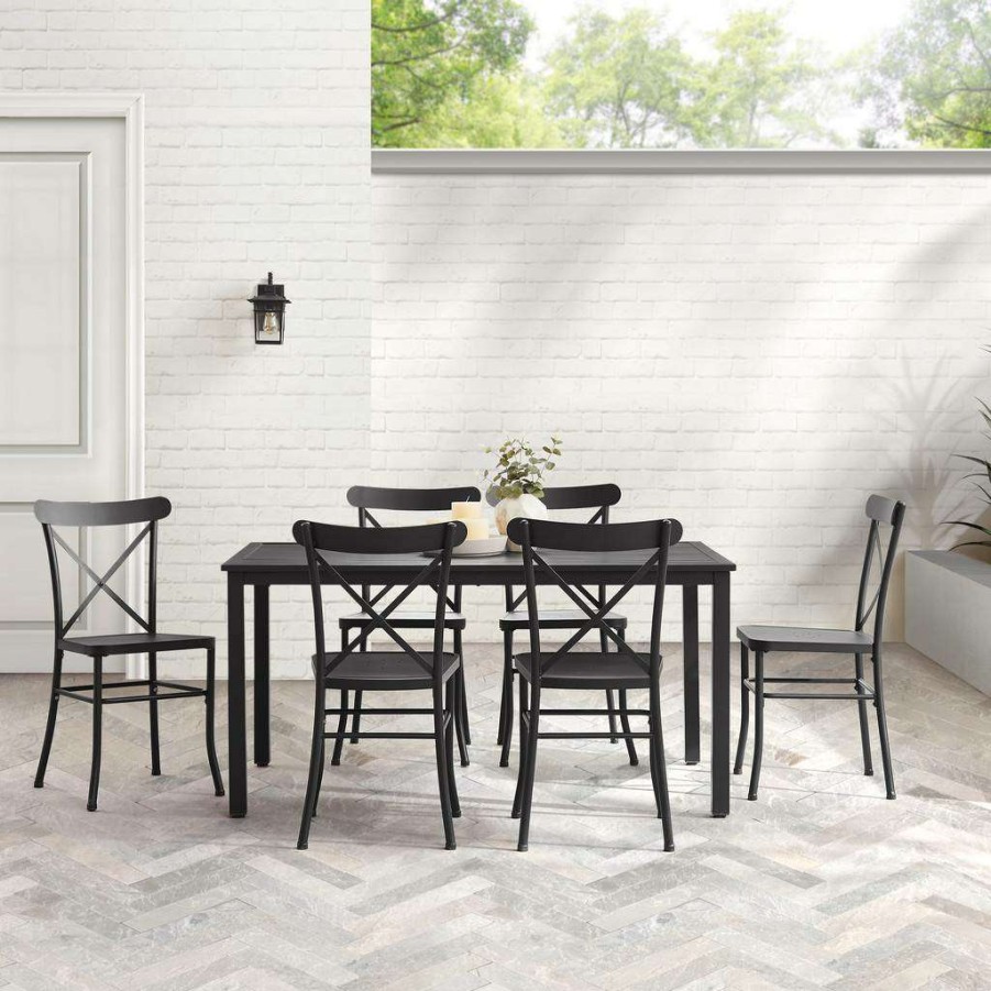 Dining * | New Astrid 7Pc Outdoor Metal Dining Set Crosley Ko70306Mb