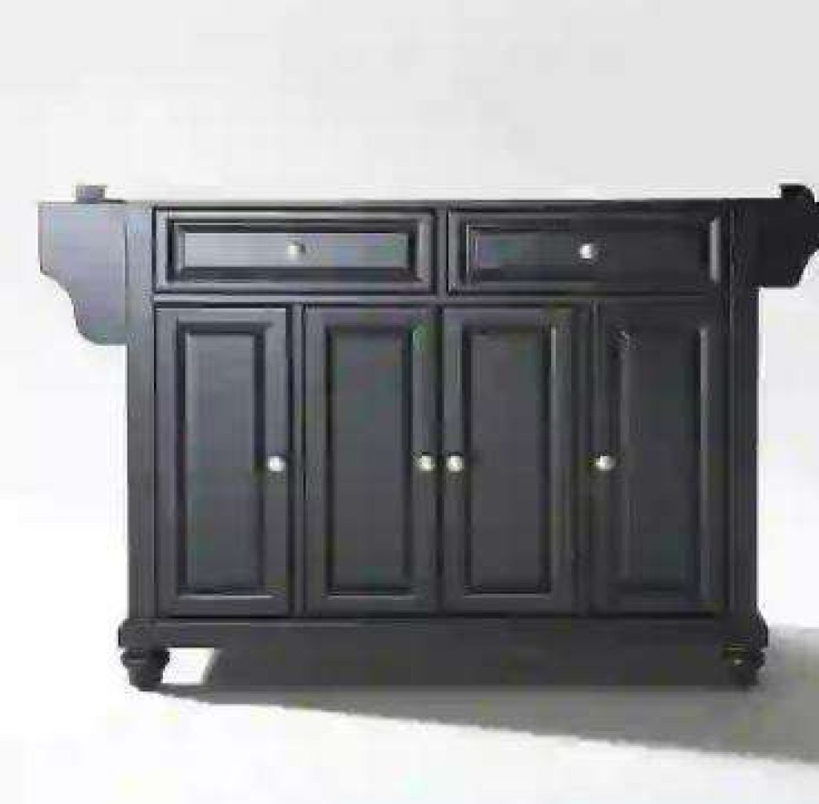 Carts & Islands * | Online Discount Cambridge Granite Top Full Size Kitchen Island/Cart Black/White Crosley Kf30005Dbk