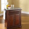 Carts & Islands * | New Alexandria Granite Top Portable Kitchen Island/Cart Mahogany/Gray Crosley Kf30023Ama