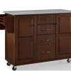 Carts & Islands * | Shop New Eleanor Stainless Steel Top Kitchen Cart Mahogany/Stainless Steel Crosley Kf30172Ema