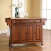 Carts & Islands * | Top Selling Full Size Wood Top Kitchen Cart Cherry/Natural Crosley Kf30001Ech