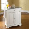 Carts & Islands * | Sells Cheap Alexandria Granite Top Portable Kitchen Island/Cart White/Gray Crosley Kf30023Awh