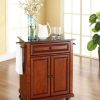 Carts & Islands * | Exclusive Design Compact Granite Top Kitchen Cart Cherry/Black Crosley Kf30024Ech