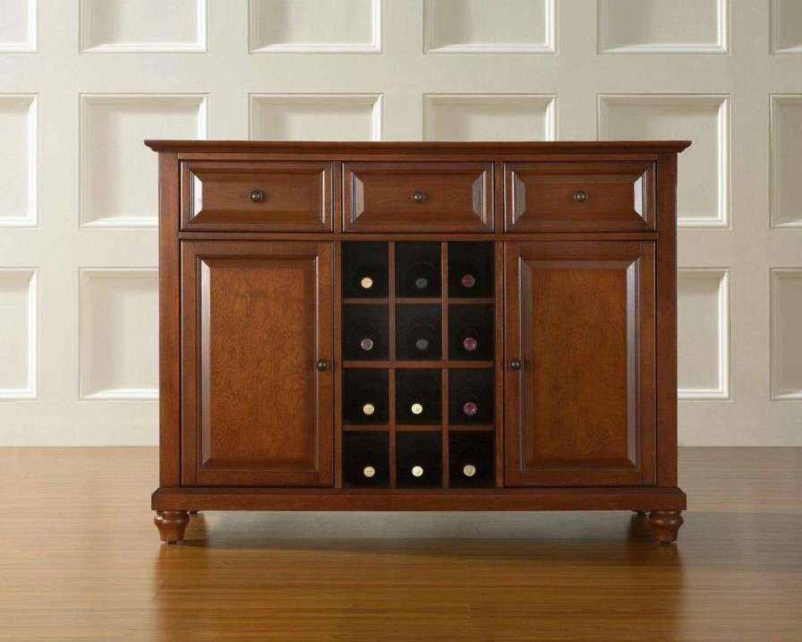 Dining * | Best Sellers Cambridge Sideboard Cabinet W/Wine Storage Cherry Crosley Kf42001Dch