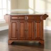 Carts & Islands * | Best-Selling Lafayette Granite Top Full Size Kitchen Island/Cart Cherry/Gray Crosley Kf30003Bch