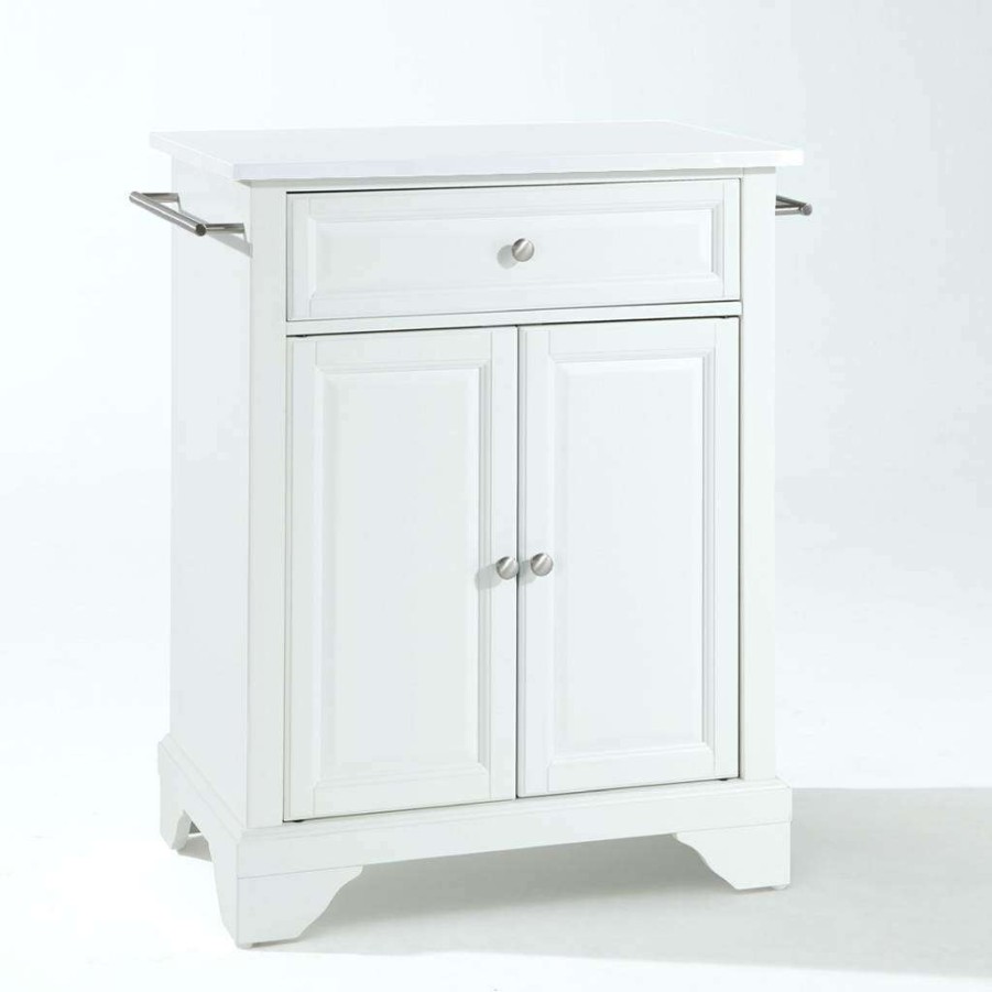 Carts & Islands * | Limited Edition Lafayette Granite Top Portable Kitchen Island/Cart White/White Crosley Kf30020Bwh