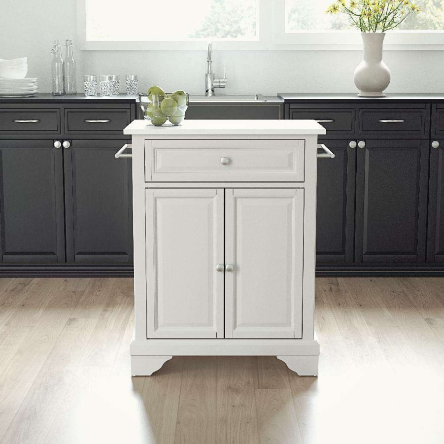 Carts & Islands * | Limited Edition Lafayette Granite Top Portable Kitchen Island/Cart White/White Crosley Kf30020Bwh