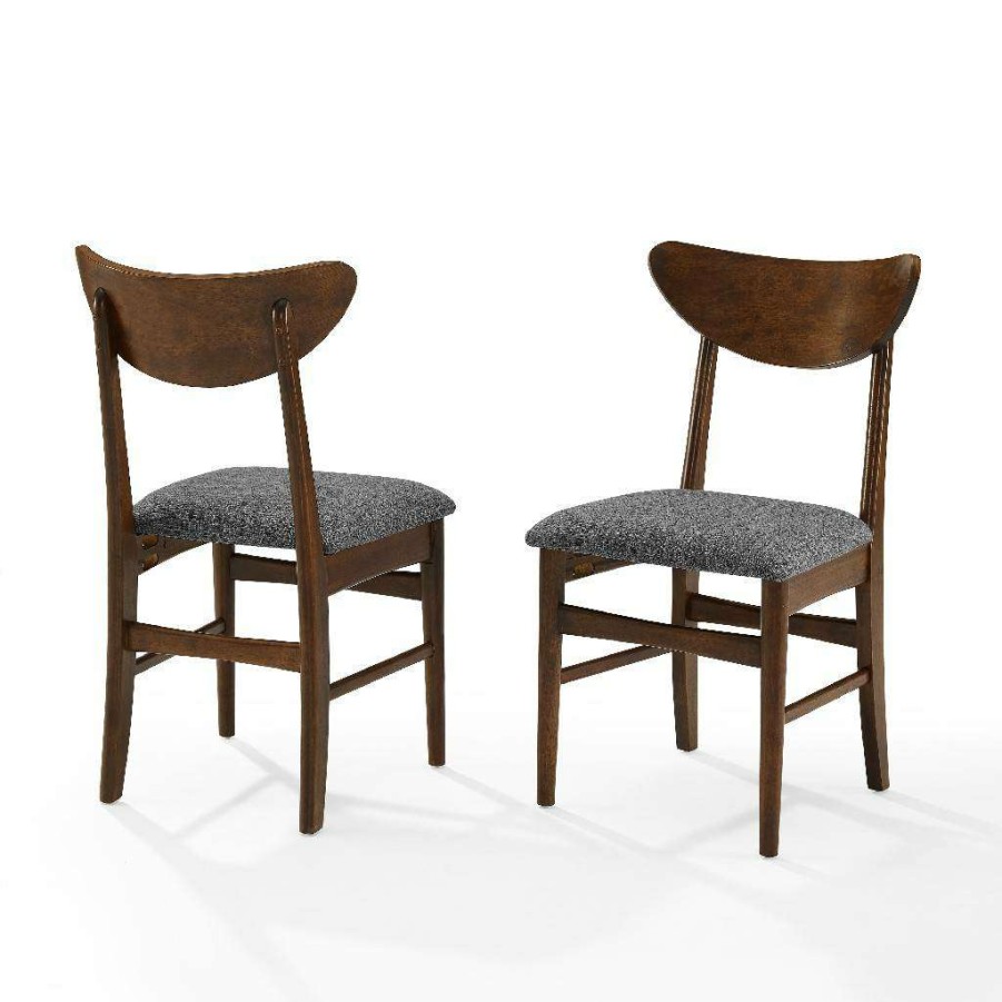 Dining * | Reliable Quality Landon 2Pc Wood Dining Chairs W/Upholstered Seat Mahogany 2 Wood Back Chairs Crosley Cf6021-Ma