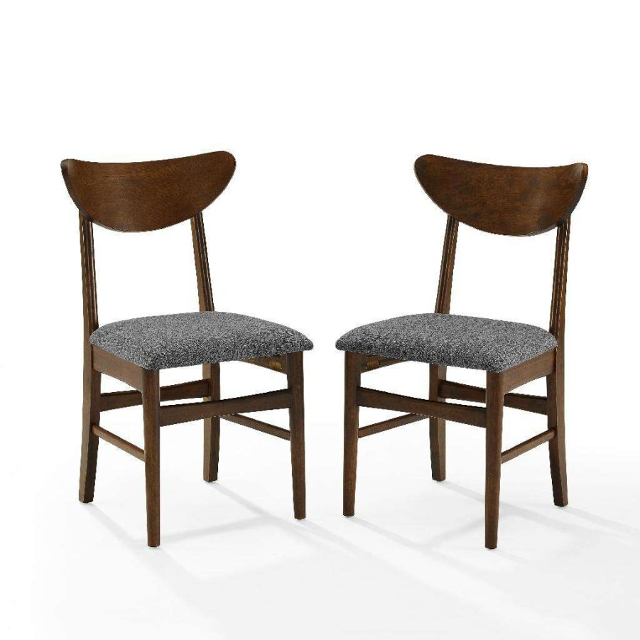 Dining * | Reliable Quality Landon 2Pc Wood Dining Chairs W/Upholstered Seat Mahogany 2 Wood Back Chairs Crosley Cf6021-Ma