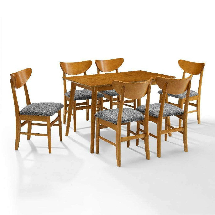 Dining * | Discount Landon 7Pc Dining Set Acorn Table, 6 Wood Chairs Crosley Kf13048Ac