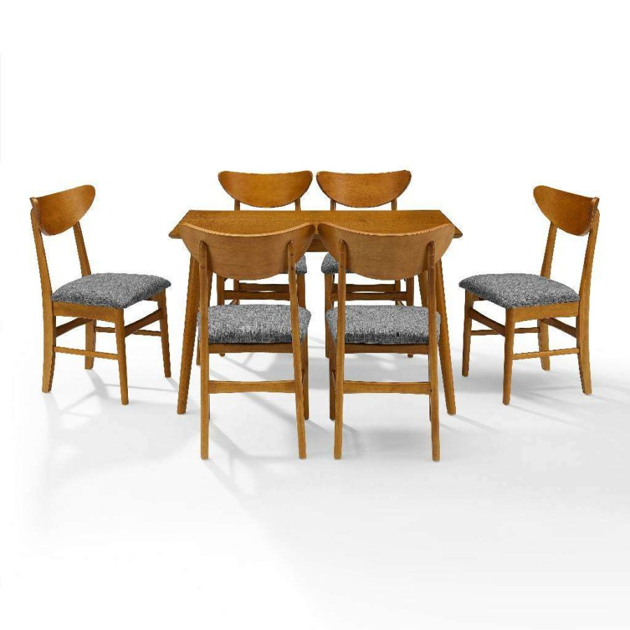 Dining * | Discount Landon 7Pc Dining Set Acorn Table, 6 Wood Chairs Crosley Kf13048Ac