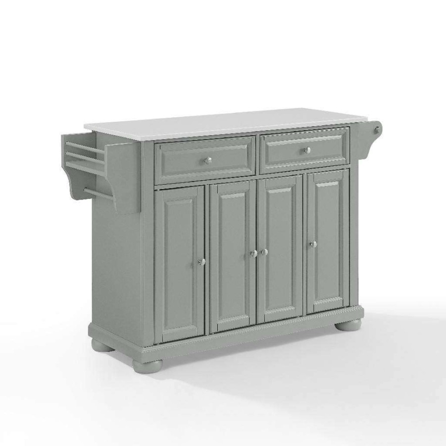 Carts & Islands * | Classical Alexandria Granite Top Kitchen Island/Cart Gray/White Crosley Kf30205Agy