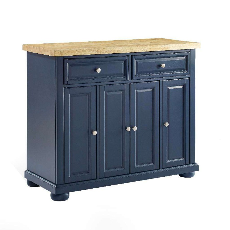 Carts & Islands * | Fire Sale Madison Kitchen Island Navy Crosley Kf30031Anv