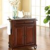 Carts & Islands * | Best Choice Compact Granite Top Kitchen Cart Mahogany/Gray Crosley Kf30023Ema