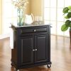 Carts & Islands * | Excellent Quality Compact Granite Top Kitchen Cart Black/Gray Crosley Kf30023Ebk