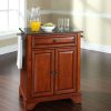 Carts & Islands * | New Lafayette Granite Top Portable Kitchen Island/Cart Cherry/Black Crosley Kf30024Bch