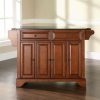 Carts & Islands * | Outlet Lafayette Granite Top Full Size Kitchen Island/Cart Cherry/Black Crosley Kf30004Bch