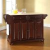 Carts & Islands * | Best Choice Alexandria Wood Top Full Size Kitchen Island/Cart Mahogany/Natural Crosley Kf30001Ama