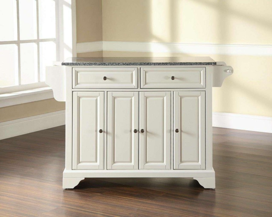 Carts & Islands * | Best Sellers Lafayette Granite Top Full Size Kitchen Island/Cart White/Gray Crosley Kf30003Bwh