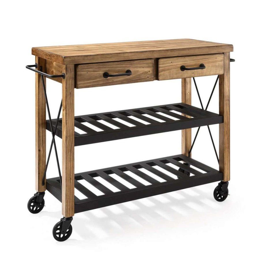 Carts & Islands * | Exclusive Roots Kitchen Cart Natural Crosley Cf3008-Na