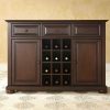 Dining * | Sells Cheap Alexandria Sideboard Cabinet W/Wine Storage Mahogany Crosley Kf42001Ama