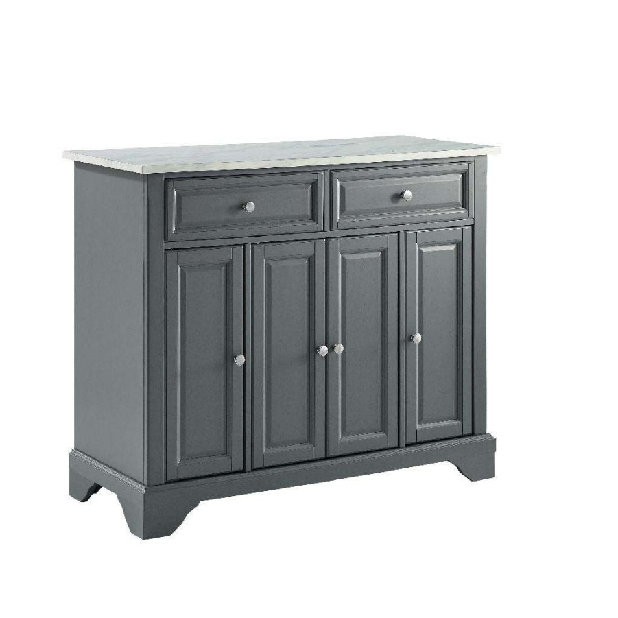 Carts & Islands * | Sells Cheap Avery Kitchen Island Distressed Gray Crosley Kf30043Bgy