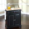 Carts & Islands * | New Lafayette Wood Top Portable Kitchen Island/Cart Black/Natural Crosley Kf30021Bbk