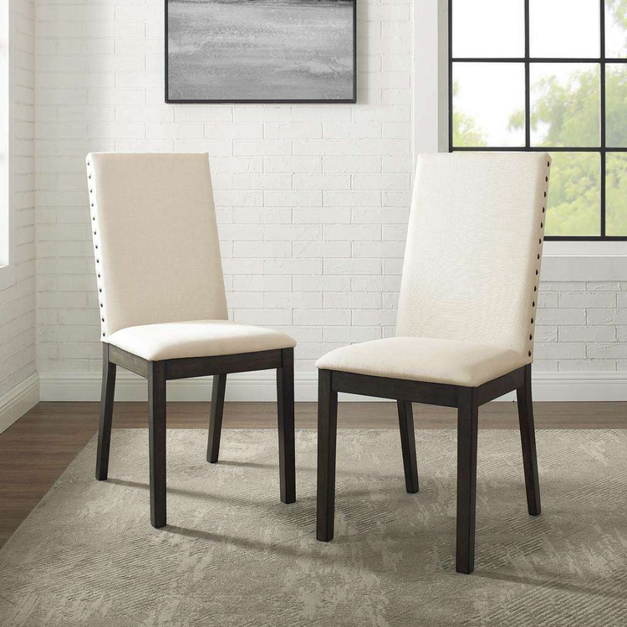 Dining * | High Quality Hayden 2Pc Upholstered Chair Set Slate 2 Upholstered Chairs Crosley Cf501519-Sl