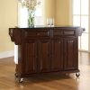 Carts & Islands * | Shop New Full Size Granite Top Kitchen Cart Mahogany/Black Crosley Kf30004Ema