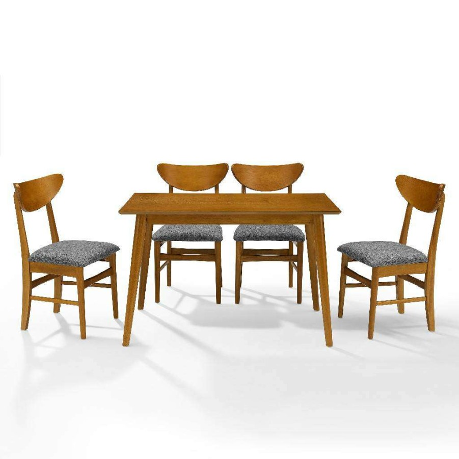 Dining * | Less Expensive Landon 5Pc Dining Set Acorn Table & 4 Wood Back Chairs Crosley Kf13046Ac