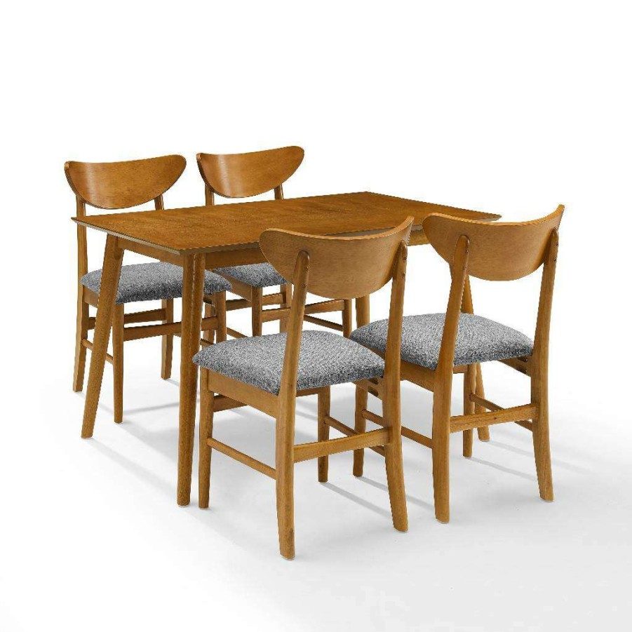 Dining * | Less Expensive Landon 5Pc Dining Set Acorn Table & 4 Wood Back Chairs Crosley Kf13046Ac