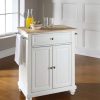 Carts & Islands * | High Quality Cambridge Wood Top Portable Kitchen Island/Cart White/Natural Crosley Kf30021Dwh