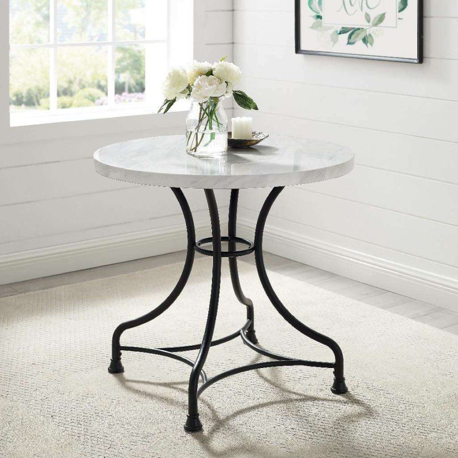 Dining * | Shop New Madeleine 32 Round Dining Table Matte Black Crosley Cf2007-Mb