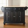 Carts & Islands * | Best Choice Cambridge Wood Top Full Size Kitchen Island/Cart Black/Natural Crosley Kf30001Dbk