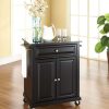 Carts & Islands * | High Quality Compact Granite Top Kitchen Cart Black/Black Crosley Kf30024Ebk