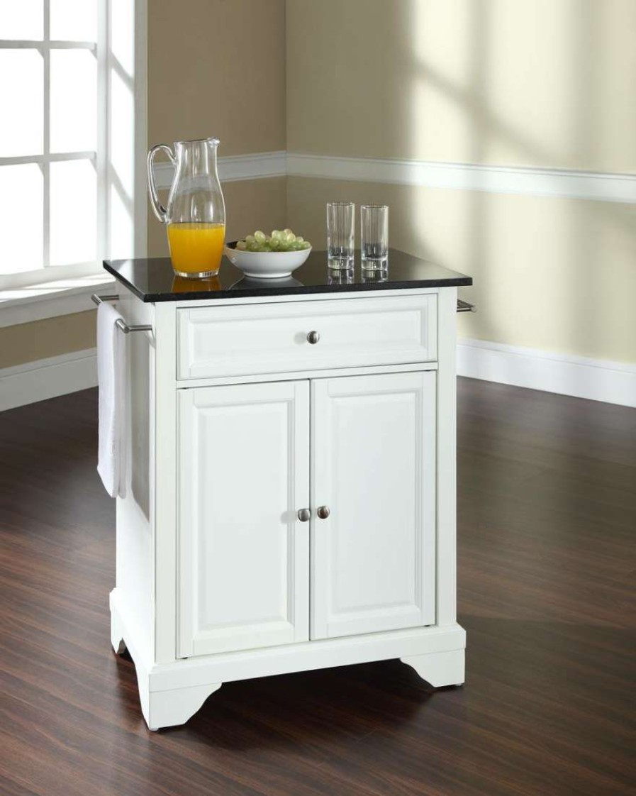 Carts & Islands * | Sells Cheap Lafayette Granite Top Portable Kitchen Island/Cart White/Black Crosley Kf30024Bwh