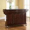 Carts & Islands * | Top Sellers Full Size Granite Top Kitchen Cart Mahogany/Gray Crosley Kf30003Ema